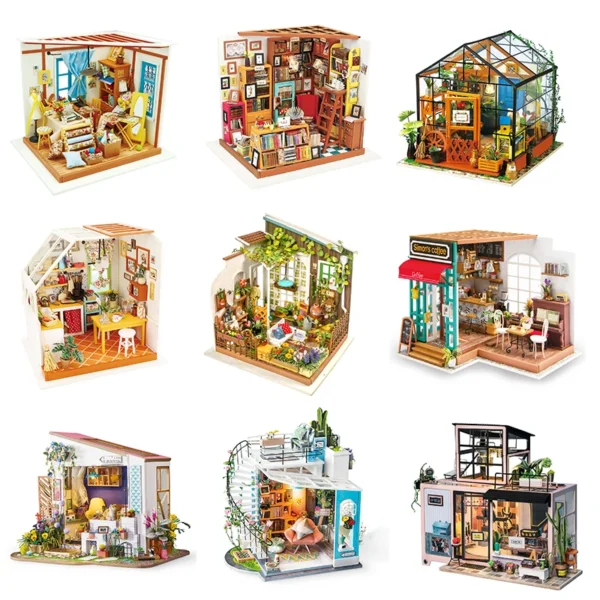 Miniature House Kits: Robotime 1:24 Handmade Wooden Dollhouse for Adults