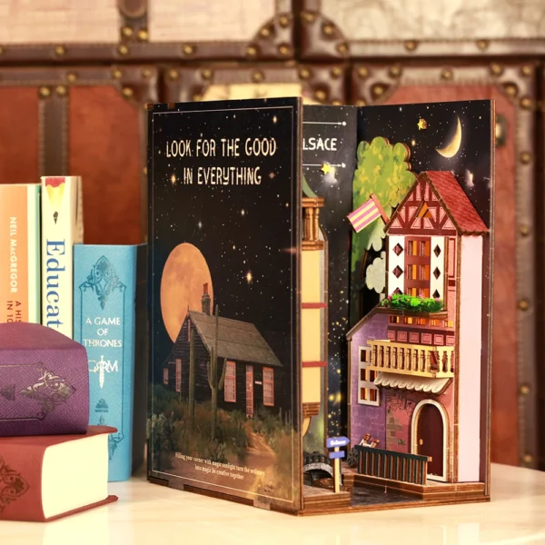 Miniature House Kits: DIY Book Nook Havana Stroll with LED Furniture Gifts - Image 10