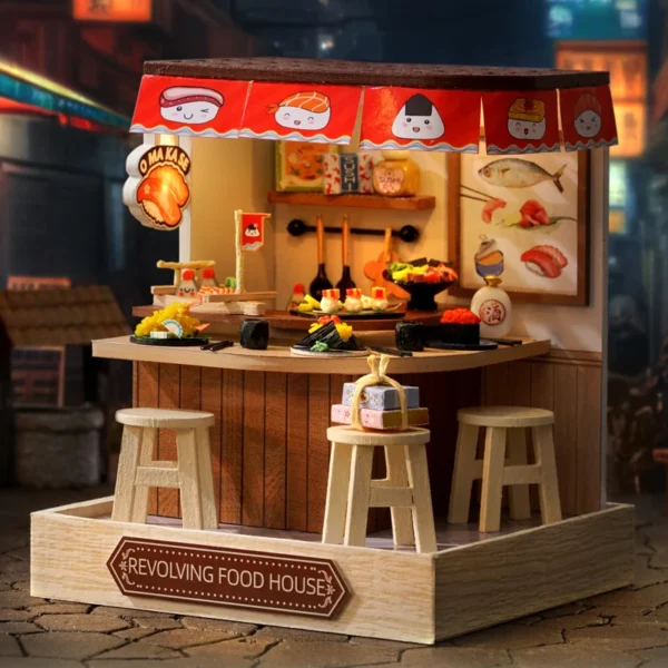 Build Your Dream Sushi Restaurant with Miniature House Kits: Featuring LED Lights - Image 3