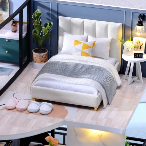 DIY Dollhouse Wooden Miniature House Kits: Furniture & LED Toys for Children - Image 4