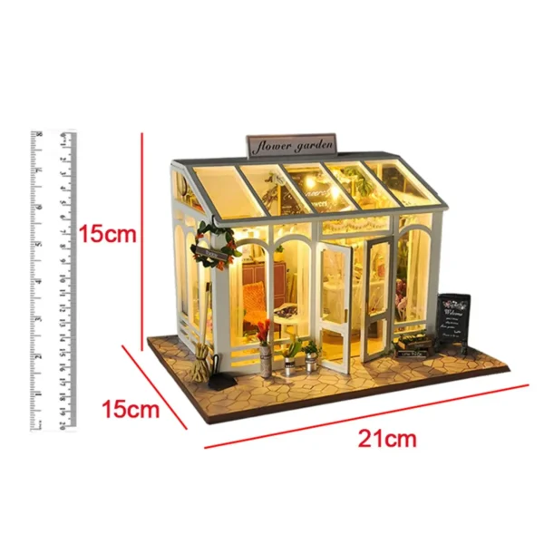 Handmade Miniature House Kits: Doll House with Flower Garden 3D Puzzle - Image 11