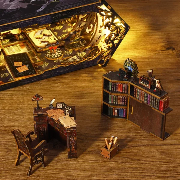 Miniature House Kits DIY Book Nook Wooden Detective Agency Model - Image 4