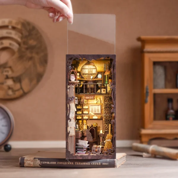Miniature House Kits: DIY Book Nook Magic Pharmacist with Touch Lights for Gifts - Image 5