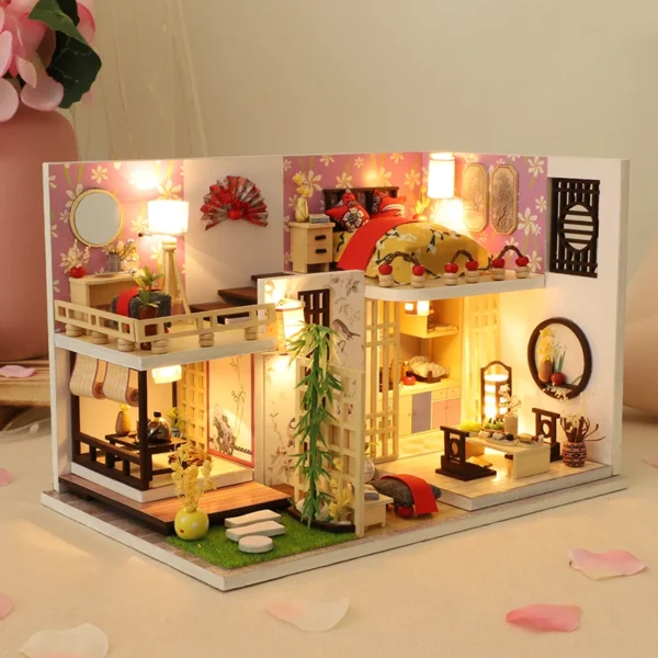 Miniature House Kits: DIY Wooden Japanese Casa with Furniture for Girls.