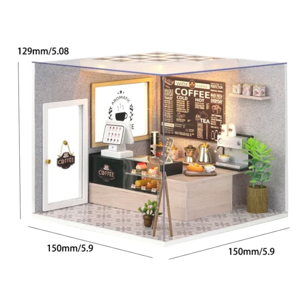 Miniature House Kits: DIY Coffee Shop Model for Creative Builders - Image 2