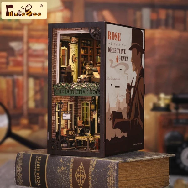 Miniature House Kits DIY Book Nook Dollhouse with LED Light Decor - Image 6