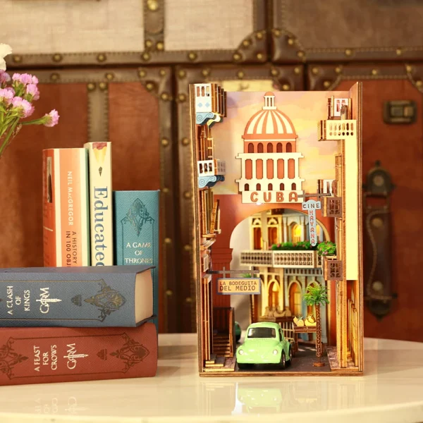 Miniature House Kits: DIY Book Nook Havana Stroll with LED Furniture Gifts - Image 7