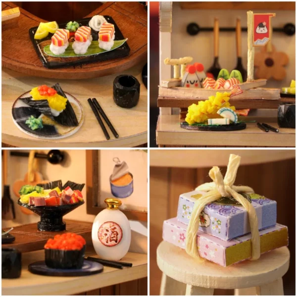 Build Your Dream Sushi Restaurant with Miniature House Kits: Featuring LED Lights - Image 4