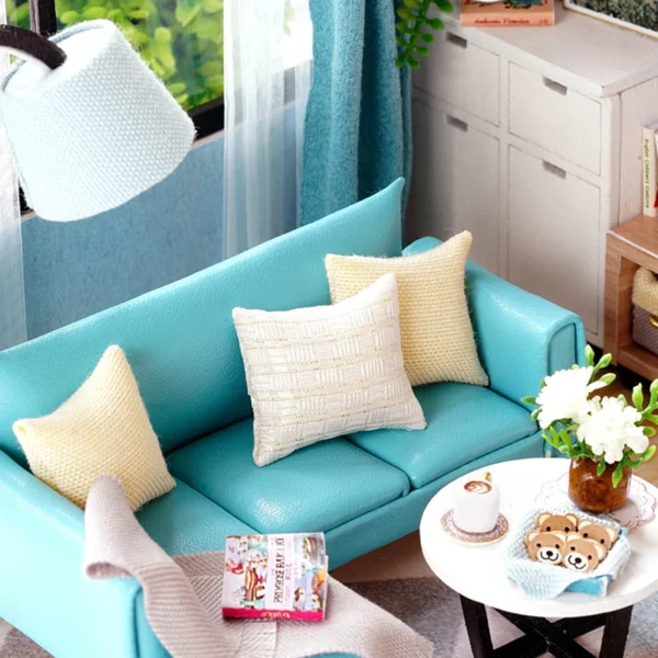 Wooden Miniature House Kits: DIY 3D Puzzle with Furniture for Kids' Gifts - Image 5