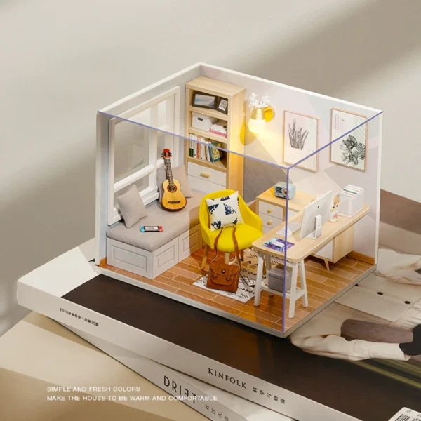 Miniature House Kits: DIY Wooden Doll House with LED Furniture for All Age - Image 5