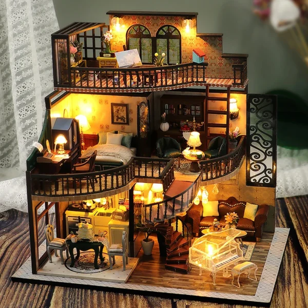 Miniature House Kits: Wooden DIY 3D Puzzle for Bedroom Decoration Gifts - Image 5