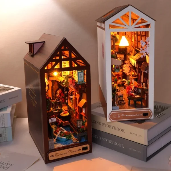 Miniature House Kits: DIY Japanese Book Nook for Creative Shelf Decor - Image 2