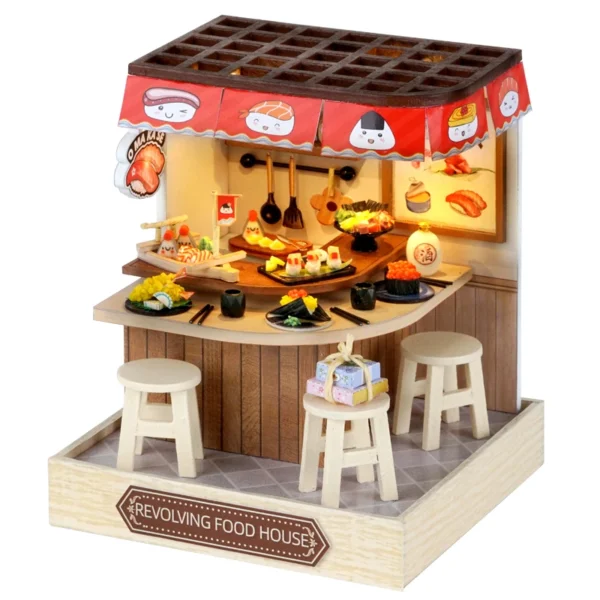 Build Your Dream Sushi Restaurant with Miniature House Kits: Featuring LED Lights