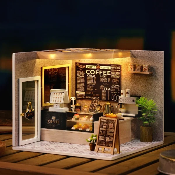 Miniature House Kits: DIY Coffee Shop Model for Creative Builders