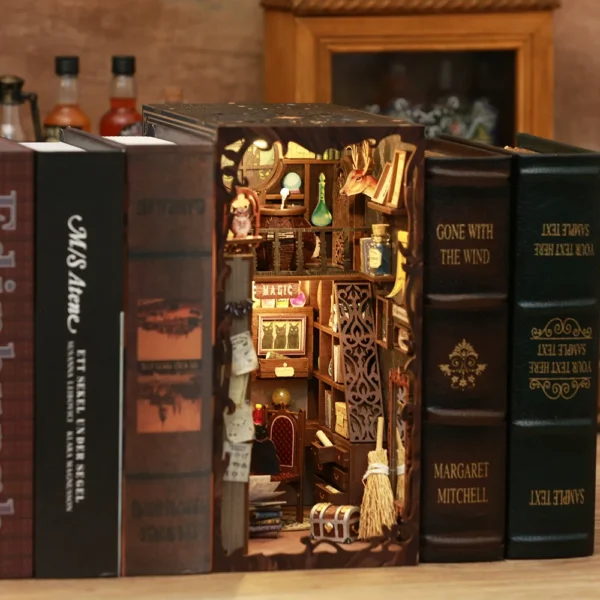 Miniature House Kits: DIY Book Nook Magic Pharmacist with Touch Lights for Gifts - Image 8