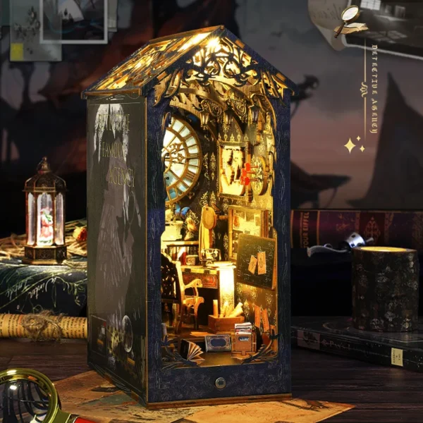 Miniature House Kits DIY Book Nook Wooden Detective Agency Model - Image 2