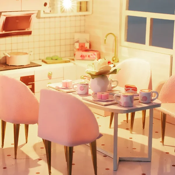 Miniature House Kits: DIY Duplex Apartment Model with Furniture - Image 2