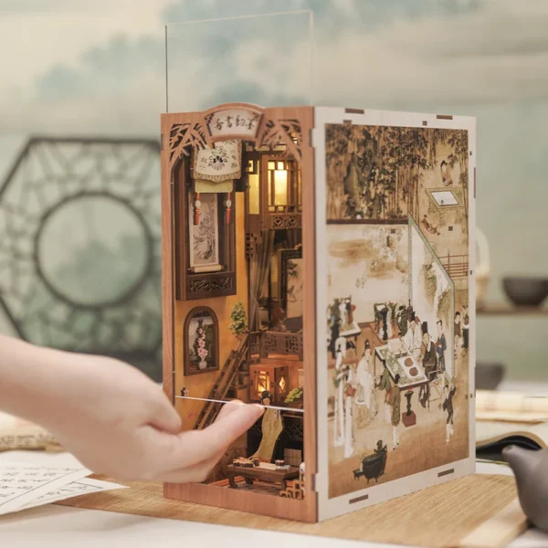 Miniature House Kits: Book Nook Dollhouse with Touch Light. - Image 4