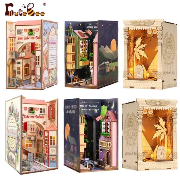 Miniature House Kits: DIY Book Nook Havana Stroll with LED Furniture Gifts