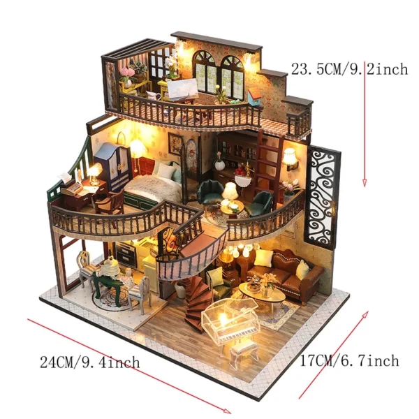 Miniature House Kits: Wooden DIY 3D Puzzle for Bedroom Decoration Gifts - Image 6