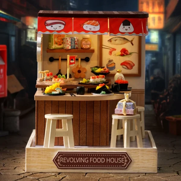 Build Your Dream Sushi Restaurant with Miniature House Kits: Featuring LED Lights - Image 2