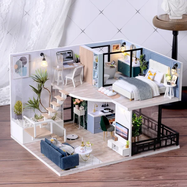 DIY Dollhouse Wooden Miniature House Kits: Furniture & LED Toys for Children - Image 6