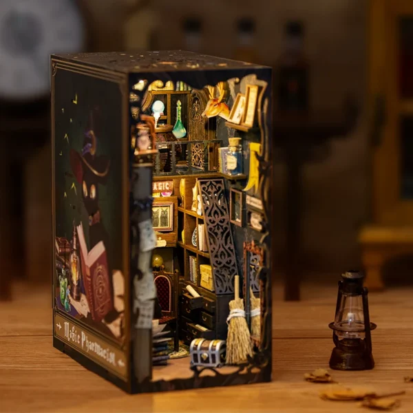 Miniature House Kits DIY Book Nook Dollhouse with LED Light Decor - Image 2
