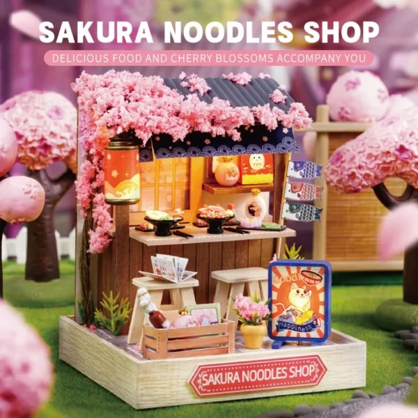 Miniature House Kits: Create Your Own Sakura Noodles Shop DIY Set