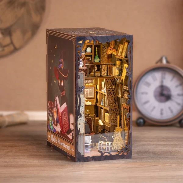 Miniature House Kits: DIY Book Nook Magic Pharmacist with Touch Lights for Gifts - Image 3