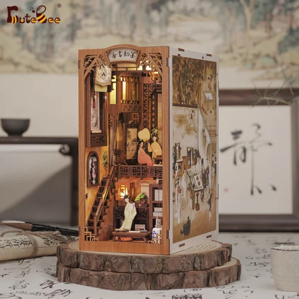 Miniature House Kits: Book Nook Dollhouse with Touch Light.