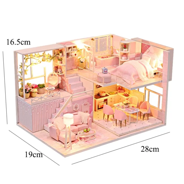 Miniature House Kits: DIY Duplex Apartment Model with Furniture - Image 6