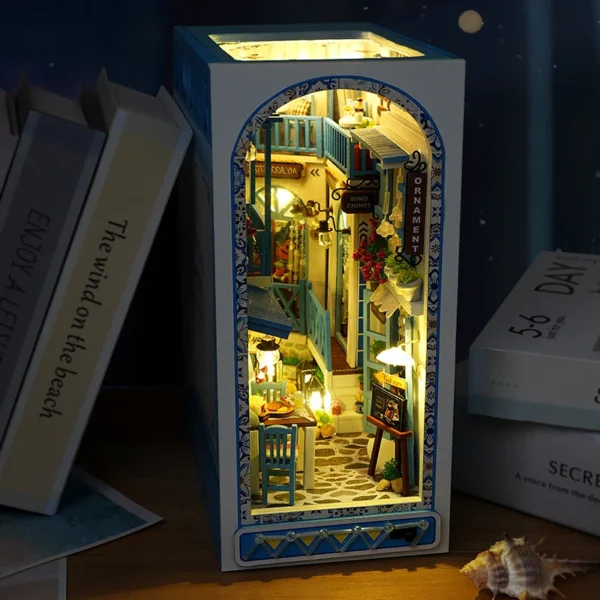 DIY Miniature House Kits: Wooden Book Nook for Creative Shelf Decoration